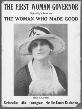 A campaign card, from Gov. Ross's 1926 re-election campaign. American Heritage Center.