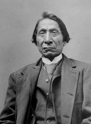Red Cloud about 1890, 22 years after Lakota and Cheyenne warriors drove the U.S. Army out of the Powder River Basin. Firstpeople.us