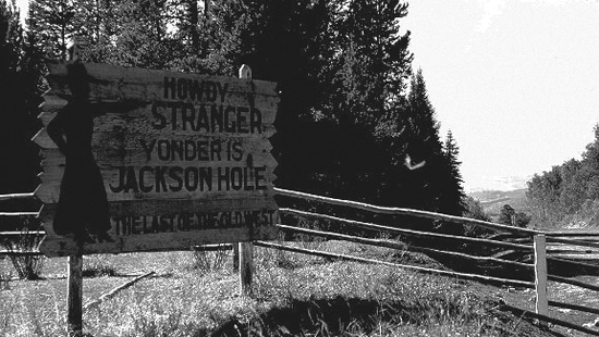 Welcome sign, 1930s. Wyoming Tales and Trails. Welcome sign, 1930s. Wyoming Tales and Trails.