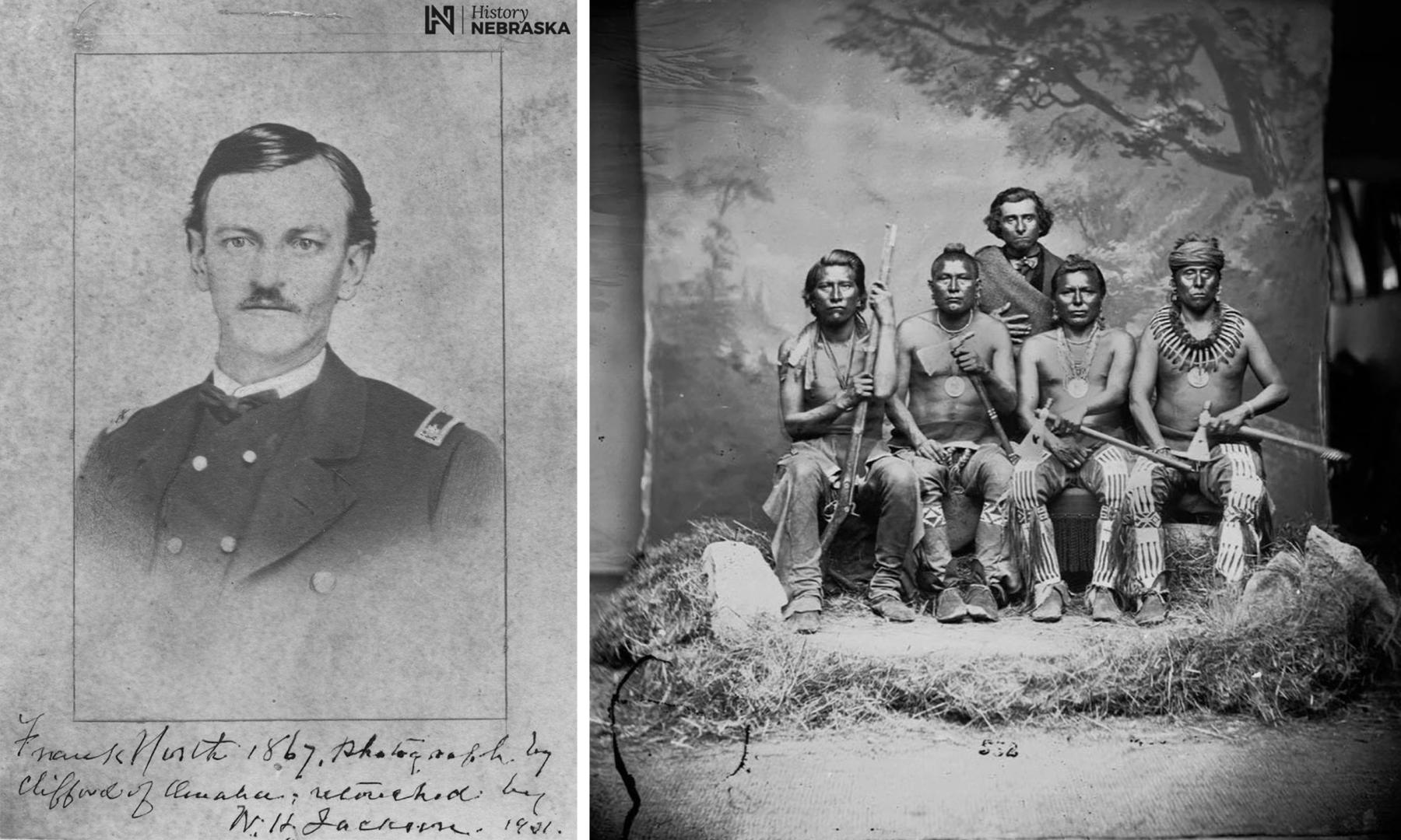 The same day the Cheyennes attacked the Sawyers Expedition on Bonepile Creek, Capt. Frank North, left, and some of his brigade of Pawnee Scouts attacked a Cheyenne camp near the confluence of Crazy Woman Creek and the Powder River. They killed 24 people. History Nebraska and Reddit.