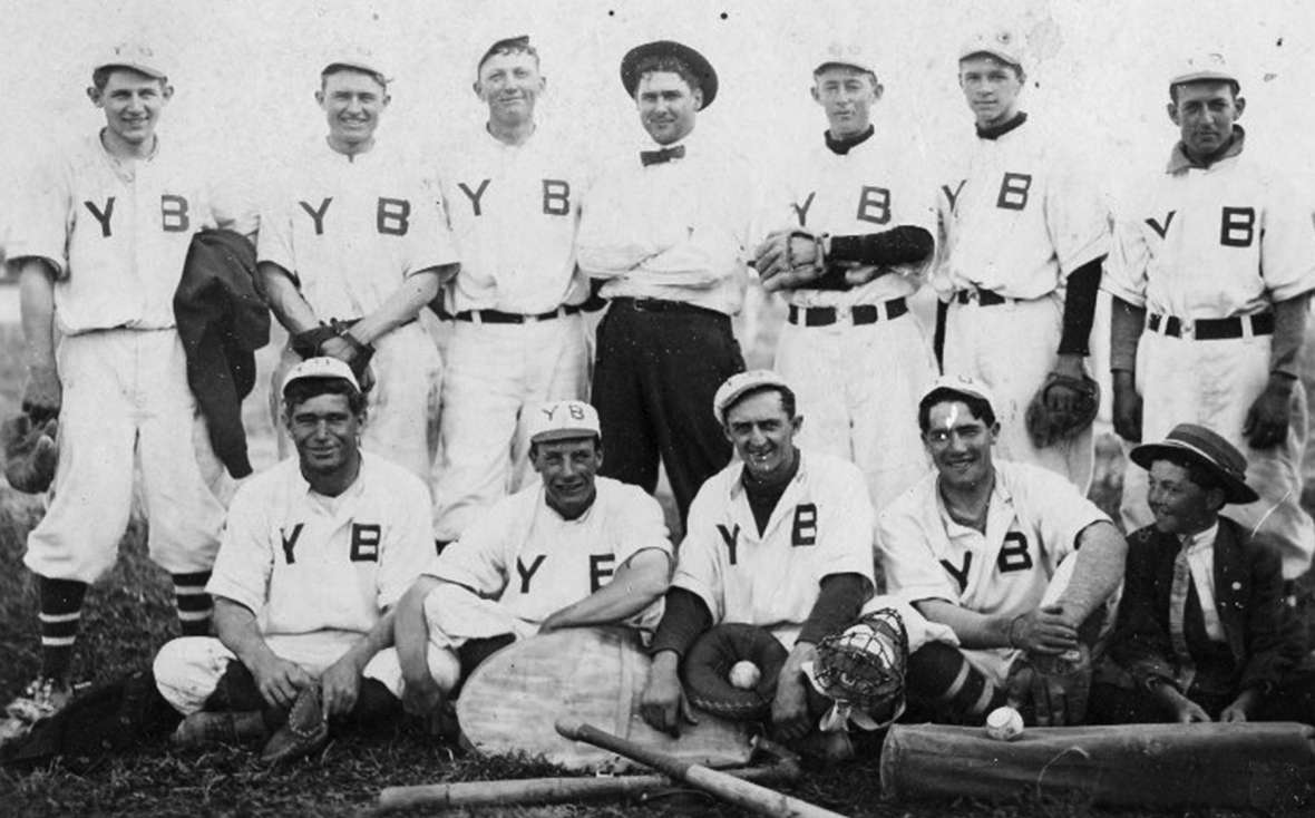 A young Lester Hunt, back row, far left, stands with one of the early Lander baseball teams he played for—this one sponsored by YB Cigars. Fremont County Pioneer Museum. A young Lester Hunt, back row, far left, stands with one of the early Lander baseball teams he played for—this one sponsored by YB Cigars. Fremont County Pioneer Museum.