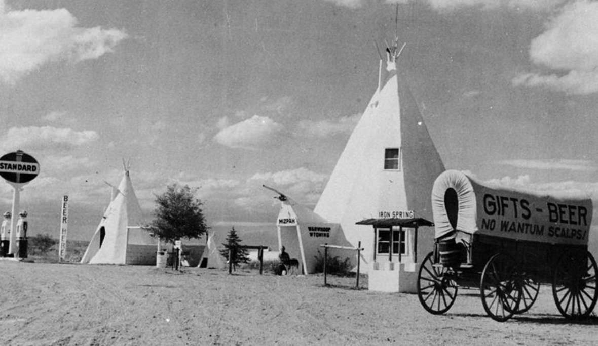 By the 1930s many tourist attractions including the Warwhoop with its racially insensitive covered wagon near Egbert, Wyo., east of Cheyenne, had sprung up along the route. By the 1930s many tourist attractions including the Warwhoop with its racially insensitive covered wagon near Egbert, Wyo., east of Cheyenne, had sprung up along the route.