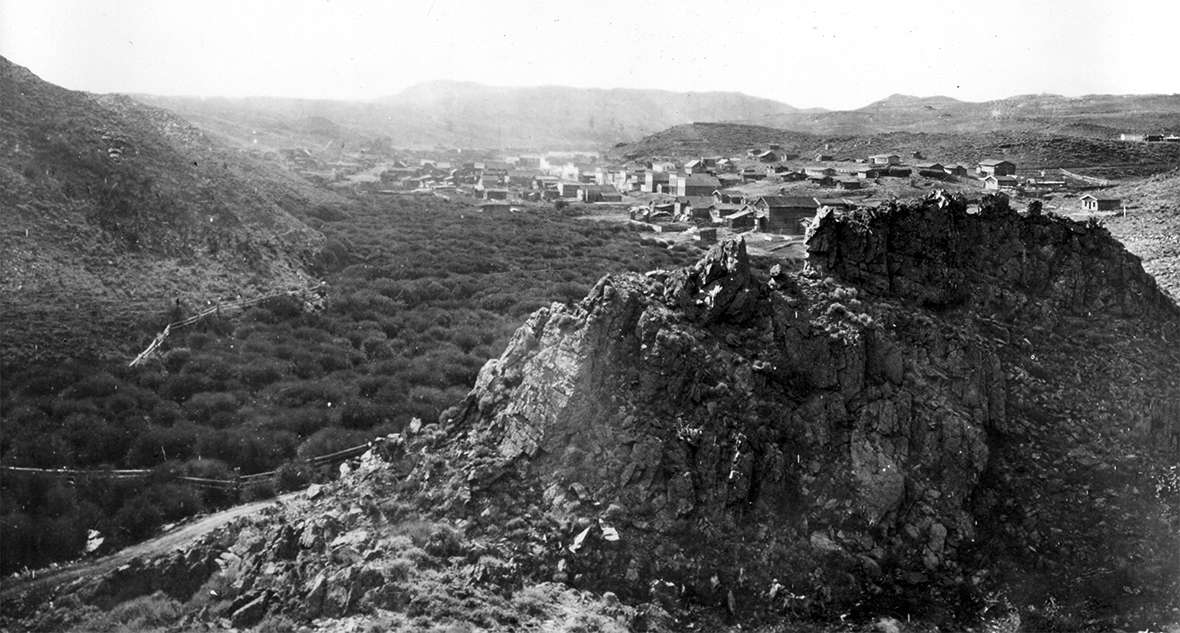 South Pass City in 1870. When Morris served there as justice of the peace, it was still a mining camp made up mostly of men who spent most of their social time in saloons. William Henry Jackson photo, USGS.
