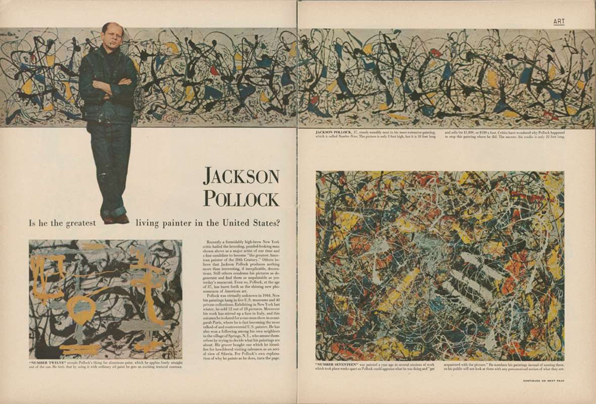 In a 1949 Life magazine article, Pollock proclaimed that he was born in Cody. But in a follow-up story, the Cody Enterprise newspaper could not find a single person in town who remembered him. Life magazine, via National Gallery of Art. In a 1949 Life magazine article, Pollock proclaimed that he was born in Cody. But in a follow-up story, the Cody Enterprise newspaper could not find a single person in town who remembered him. Life magazine, via National Gallery of Art.