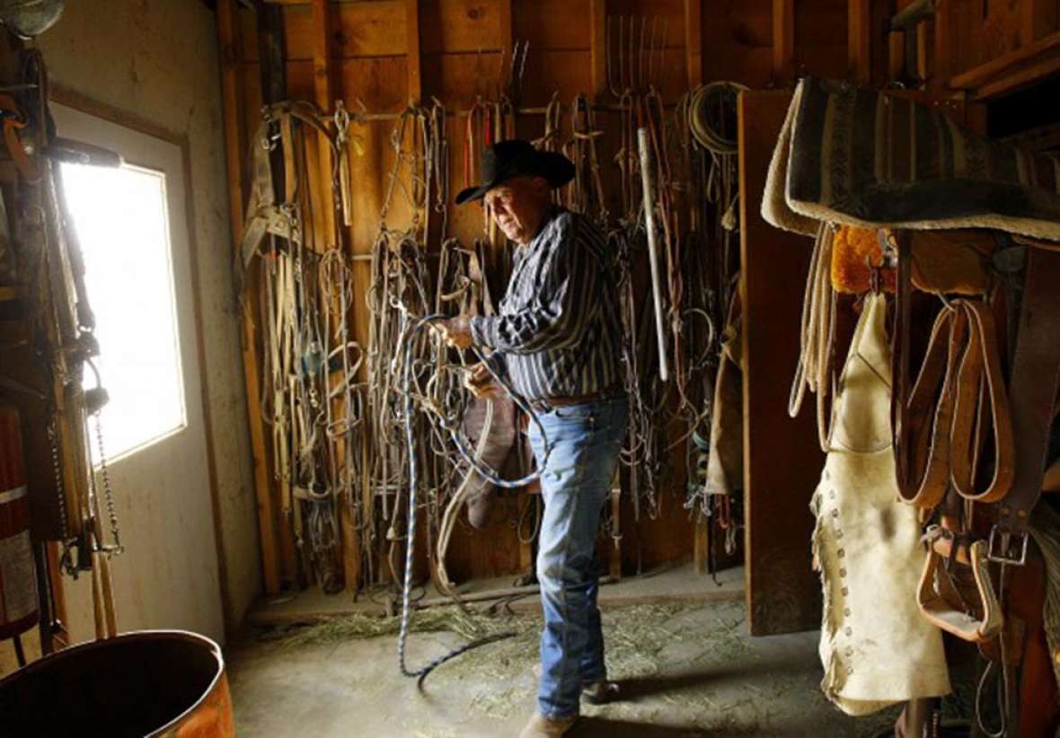 Frank Shepperson in the tack room on his ranch southwest of Midwest, Wyo., 2012. Dan Cepeda, Casper Star-Tribune. Frank Shepperson in the tack room on his ranch southwest of Midwest, Wyo., 2012. Dan Cepeda, Casper Star-Tribune.