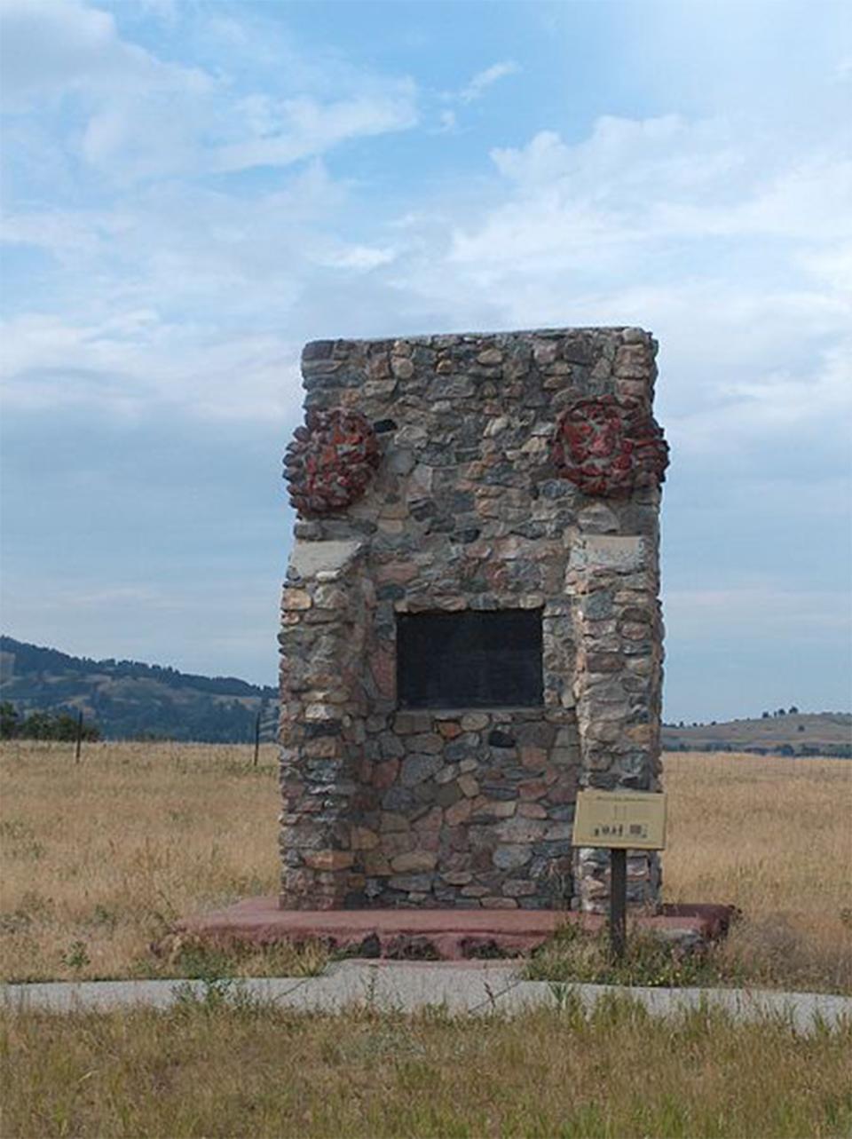 Hebard began corresponding about a larger monument with the Army Corps of Engineers in 1929. After seven years the Army agreed with her conclusions and in 1936 the New Deal-era Civilian Conservation Corps erected this large rock monument on the spot where a smaller marker had been put up in 1921. Wikipedia.