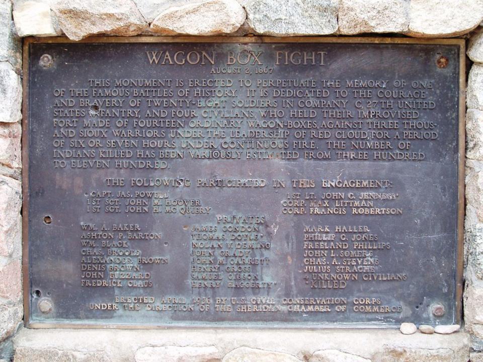 Estimates of the number of Native fighters killed by the defenders with their new breech-loading Springfields varied wildly; the plaque on the 1936 monument puts the figure at 3,000. Capt. James Powell, who was in command that day, estimated in his later report that the white men had killed 60 warriors. Vasily Vlasov, Panoramio. Estimates of the number of Native fighters killed by the defenders with their new breech-loading Springfields varied wildly; the plaque on the 1936 monument puts the figure at 3,000. Capt. James Powell, who was in command that day, estimated in his later report that the white men had killed 60 warriors. Vasily Vlasov, Panoramio.