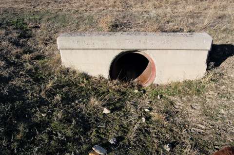 Concrete culverts like this one can still be found along abandoned segments of the Black and Yellow Trail. This culvert is located west of Ten Sleep on Washakie County Road 580A. Authors photo, 2013. Concrete culverts like this one can still be found along abandoned segments of the Black and Yellow Trail. This culvert is located west of Ten Sleep on Washakie County Road 580A. Authors photo, 2013.