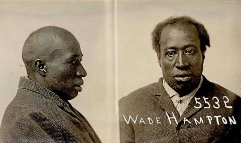 Wade Hampton, shown here in photos from his time in the Montana State Prison at Deer Lodge, 1916-1917. He was never in jail in Rock Springs long enough to have a photo taken,. Sweetwater County Historical Museum. Wade Hampton, shown here in photos from his time in the Montana State Prison at Deer Lodge, 1916-1917. He was never in jail in Rock Springs long enough to have a photo taken,. Sweetwater County Historical Museum.